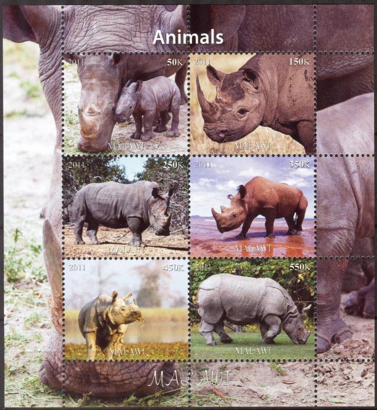 Malawi 2011 Animals Rhinoceros (1) MNH Private