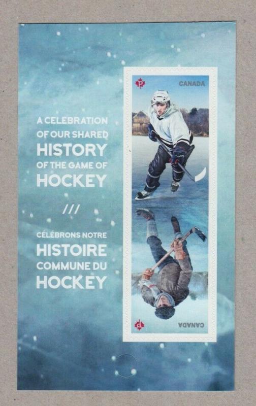 HOCKEY HISTORY =  Se-tenant pair on Front BK page MNH VF = USA-CANADA Joint 2017 