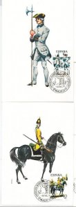 63758 - SPAIN - POSTAL HISTORY: set of 6 MAXIMUM CARD 1975 - UNIFORMS-