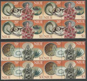 NIUE 1999 Woven Baskets set in blocks of 4 MNH.............................62435