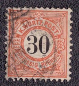 Wurttemberg - 64 1875 Used THIN