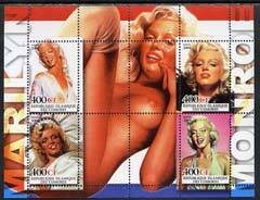 COMORO ISLANDS - 2004 - Marilyn Monroe & Nude - Perf 4v Sheet -MNH-Private Issue