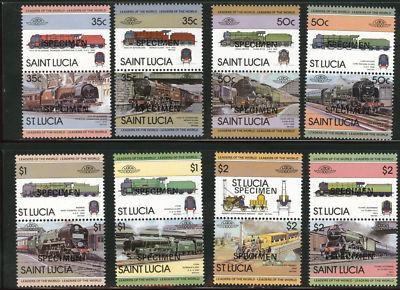 Saint Lucia Scott 617-624  MNH*.Specimen Train Locomotive.overprint set.