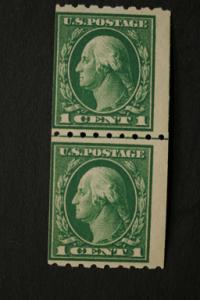 United States #410 Washington Coil Line Pair 1912 MNH