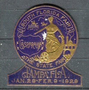 USA; 1929 early Tampa Florida Tourism fine Mint Local Embossed stamp