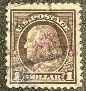 Scott#: 518 - Benjamin Franklin $1 1917 used single stamp - Lot 13