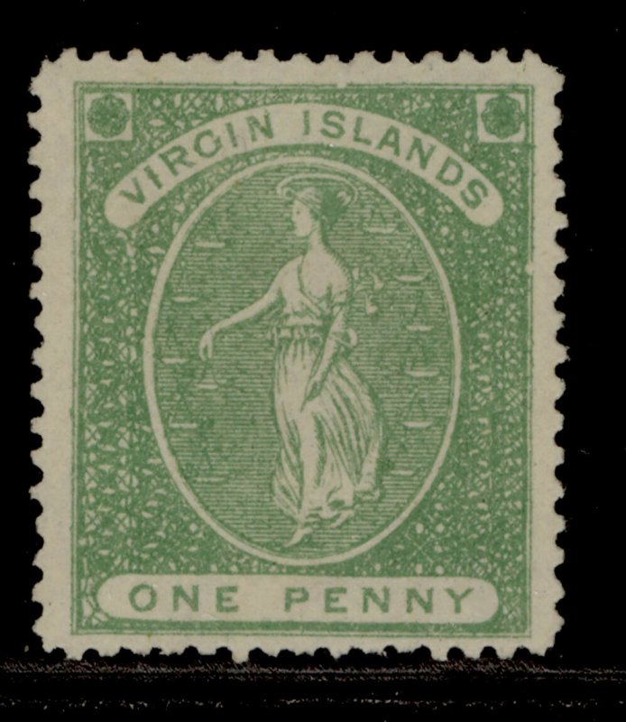 BRITISH VIRGIN ISLANDS SG8, 1d yellow-green, UNUSED. Cat £80.