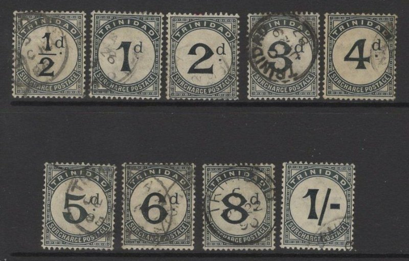 TRINIDAD SGD1/9 1885 POSTAGE DUE SET FINE USED