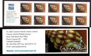Cayman Is.-Sc.#1066a-Unused NH complete booklet-Marine Life-Shells-2010-