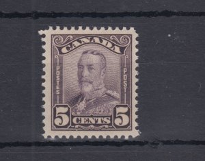 #153 five cent deep viiolet Scroll VF MNH Cat $50 Canada mint