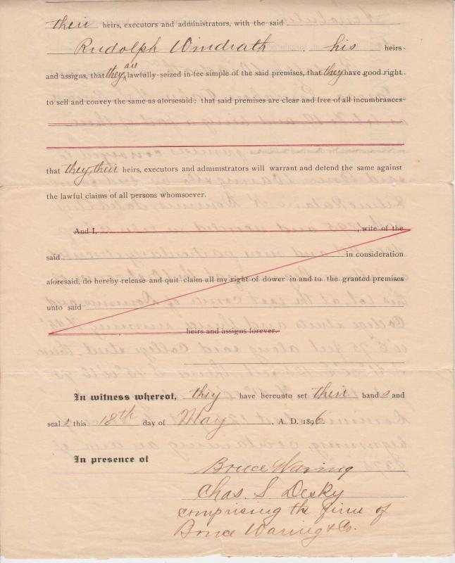 Hawaii Sc R3 on 1896 Warranty Deed, Magenta cancel, 2 signatures