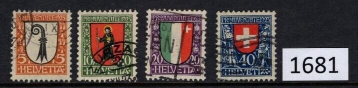 $1 World MNH Stamps (1681), Switzerland Scott B25-28 USED CTO SEE IMAGE