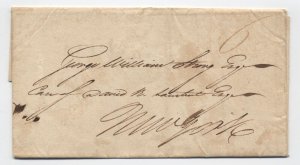 1819 St. John to New York incoming stampless letter 6 rate [H.4011]