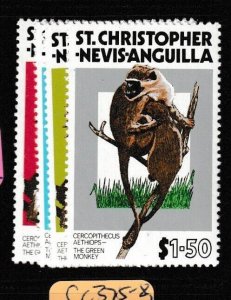 St Kitts & Nevis Monkeys SC 350-3 MNH (7gaw) 