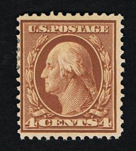 GENUINE SCOTT #334 MINT OG 1908 ORANGE BROWN PERF-12 DL-WATERMARK #6926