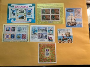 BAHAMAS COLLECTION OF 7 DIFFERENT SOUVENIR SHEETS MINT NH  CS1969