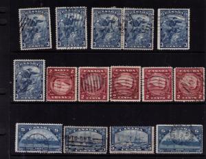 Canada #  202-10 Used 14 F-VF  stamps Cat $ 43