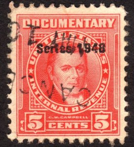 1948, US 5c, Documentary, Used, Sc R490