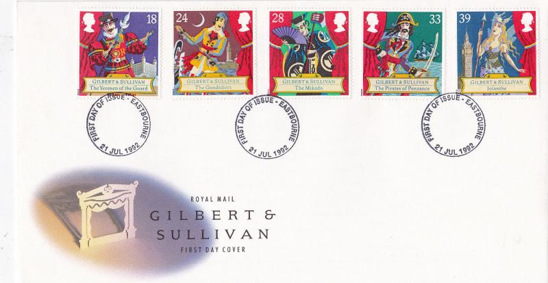 GB 1992 Gilbert & Sullivan FDC Eastbourne FDC Unadressed with enclosure VGC