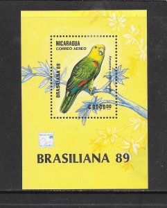 BIRDS - NICARAGUA #C1199 PARROT  S/S MNH
