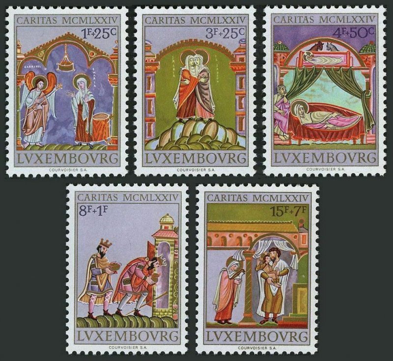 Luxembourg B297-B301,MNH.Michel 893-897. Christmas 1974.Miniatures.