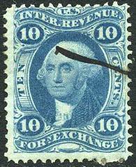 US R35c Used 10c Foreign Exchange Revenue from 1862