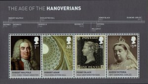 GB, (MS83) 2011 SGMS3229 Mini Sheet, THE AGE OF THE HANOVER'S, Mint (NH)