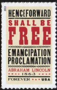SC#4721 (45¢) Emancipation Proclamation Single (2013) SA