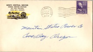 United States Oregon Coos Bay 1953 machine  Yellow and black Illustrated corn...