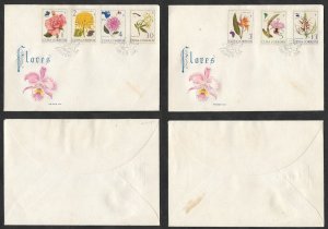 SD)1965 CUBA ?? 2 FIRST DAY COVERS, FLOWERS, VARIETY OF COLORS, XF