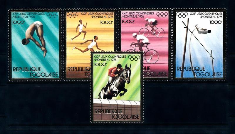 [55820] Togo 1976 Olympic games Cycling Athletics Diving Horse MNH