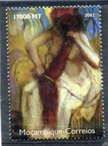 Mozambique 2002 EDGAR DEGAS Nude Painting 1 value Perforated Mint (NH)