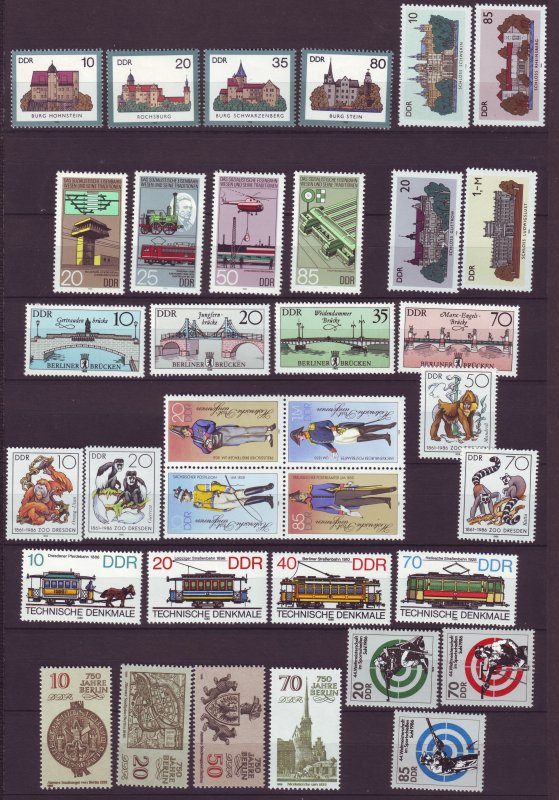 J24340 JLstamps 9 dif 1984-6 germany DDR sets mnh #