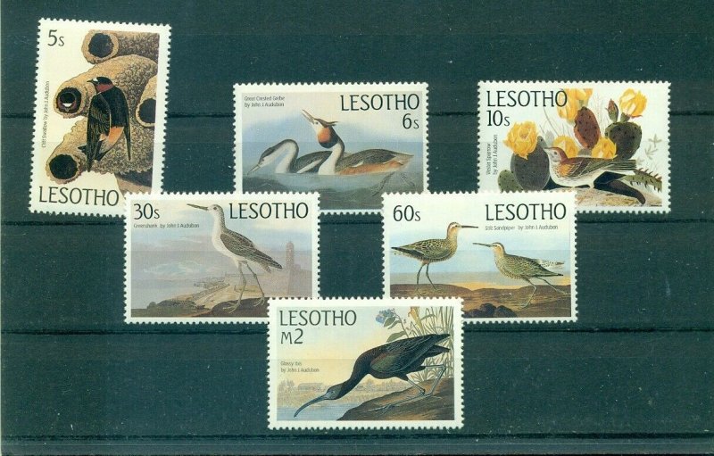 Lesotho - Sc# 481-6. 1985 Birds, Audubon. MNH $10.00.