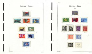 Switzerland Stamp Collection on 26 Lighthouse Hingless Pages, 1957-1973