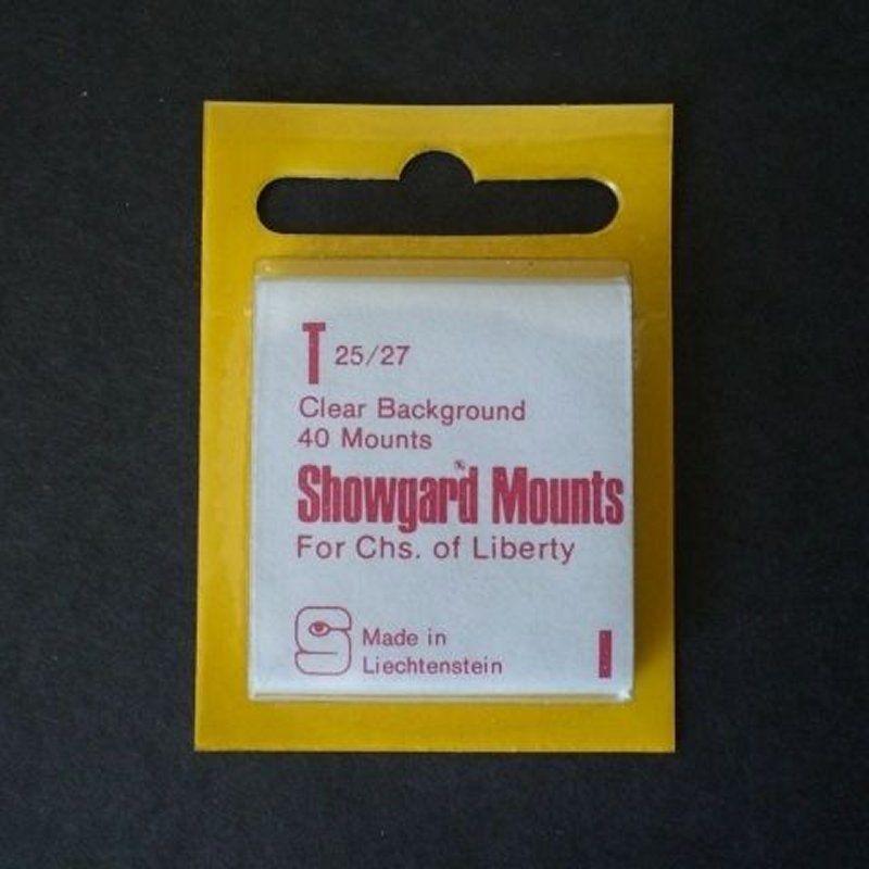 Showgard Stamp Mount Size T 25/27 mm - CLEAR (Pack of 40) (25x27  25mm)  PRECUT 