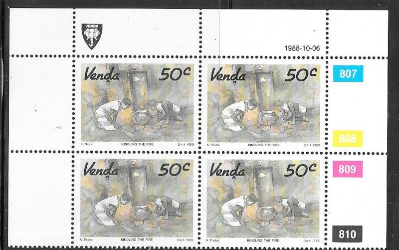 South Africa - Venda  #188 50c margin block of 4 (MNH) CV $2.00