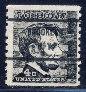 Brooklyn NY, 1303-71 Bureau Precancel, 4¢ coil Lincoln