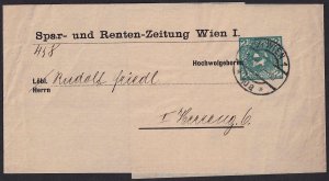 Austria - 1908 - used privately printed wrapper - WIEN 1 pmk