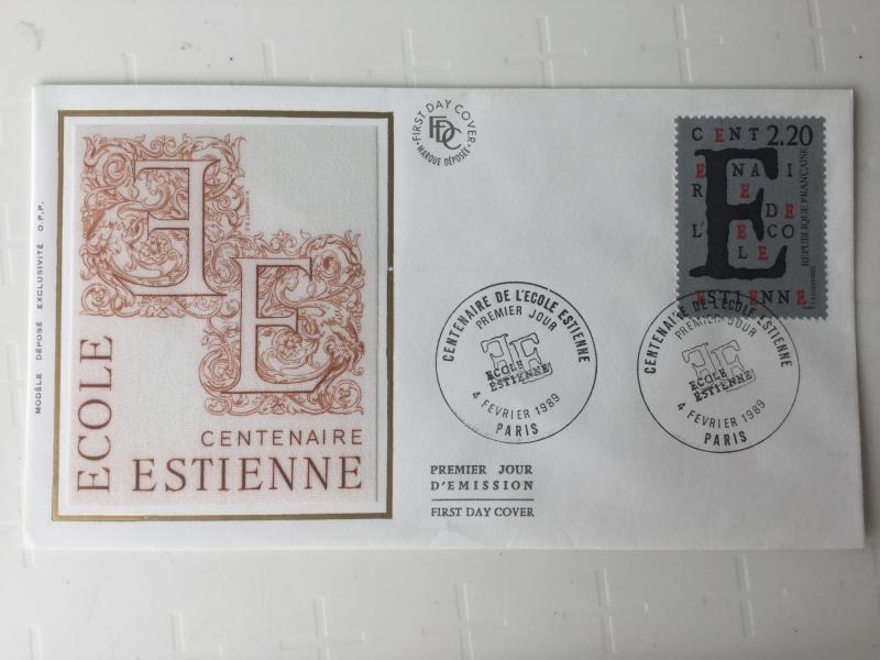 France Colorano silk FDC, 4 février 1989, Centenaire de l’école Estienne