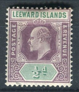LEEWARD ISLANDS; Early 1900s Ed VII issue Mint hinged 1d. value 