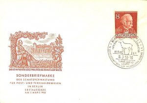 Germany, Berlin 1953, Theodor Fontane 1v, FDC, FDC