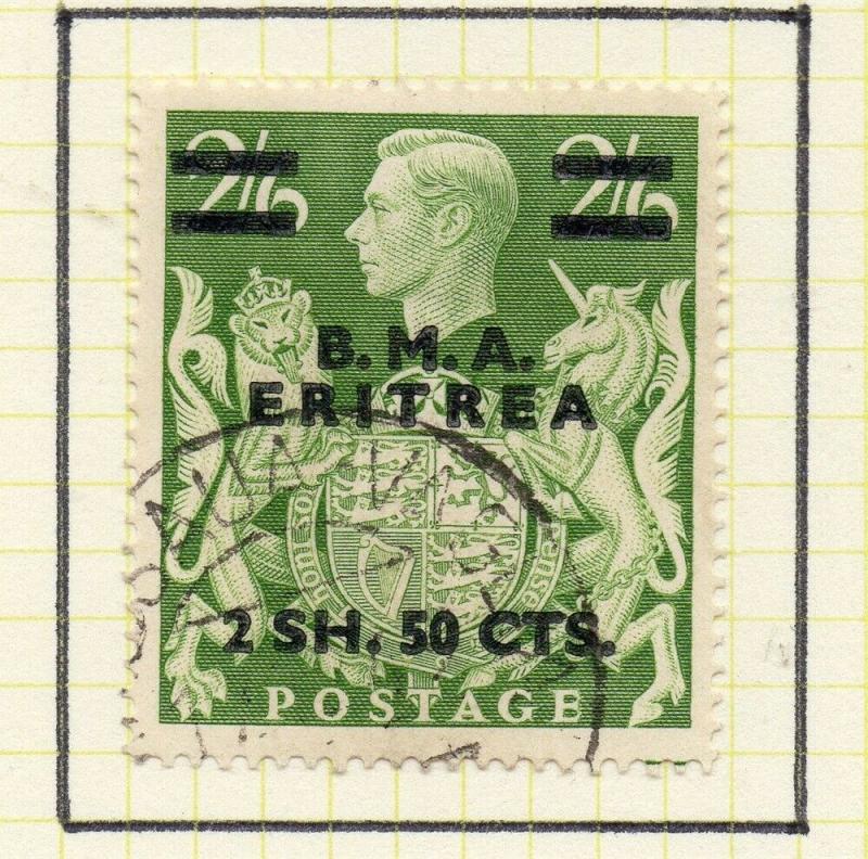 Eritrea 1948-50 Early Issue Fine Used 2S.50c. Surcharged BMA Optd 308050