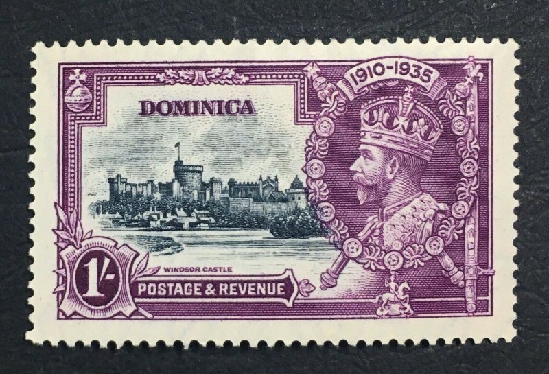 MOMEN: DOMINICA SG #95i 1935 DASH BY TURRET MINT OG H LOT #60672