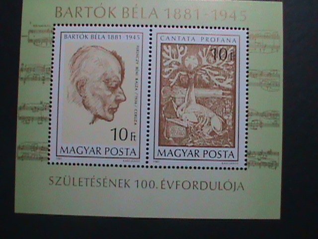 HUNGARY 1981-SC#32685 BELA BARTOK-COMPOSER MNH S/S VF  WE SHIP TO WORLD WIDE