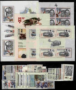 Czechoslovakia 1987 MNH Year set