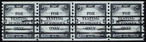 U.S. Used Stamp Scott #TD107 For Testing Purposes Only Strip of 4. Superb. Gem!