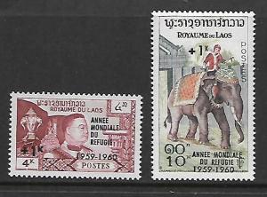 LAOS  B4-B5 MINT HINGED WORLD REFUGEE YEAR SET