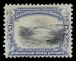 PCBstamps   US # 297 5c Bridge at Niagara Falls, MNH, (2)