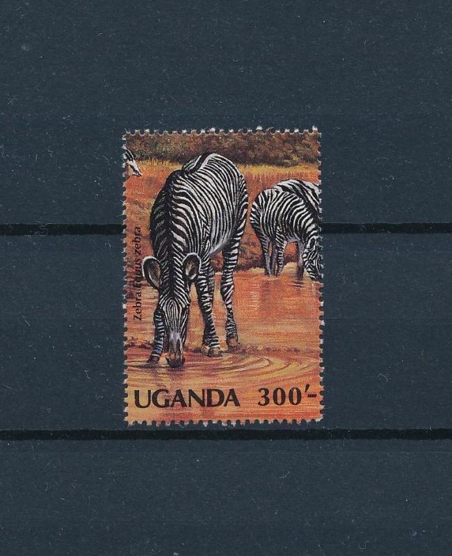 [60179] Uganda 1983 Wild animals Zebra WWF from Souvenir Sheet MNH